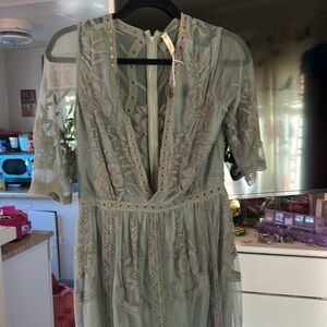 Wishlist Lacy Bohemian long dress with built in shorts. Sz L Excellent condition